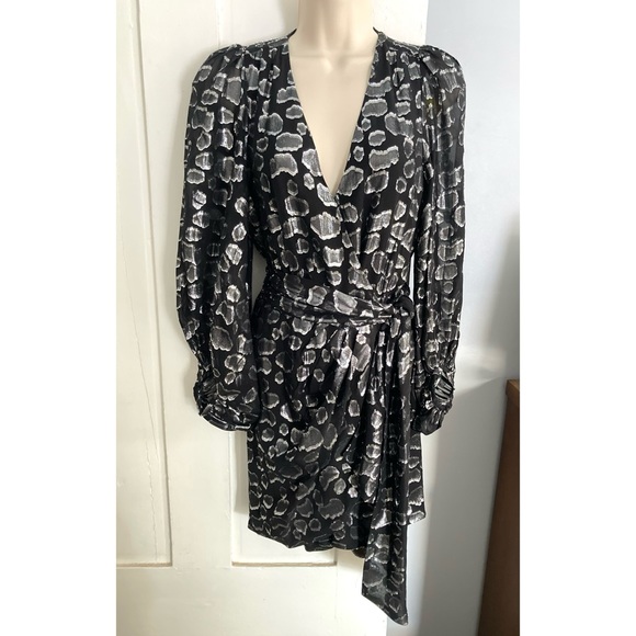 ba&sh Dresses Bash Wrap Style Ginger Cocktail Dress Long Sleeved